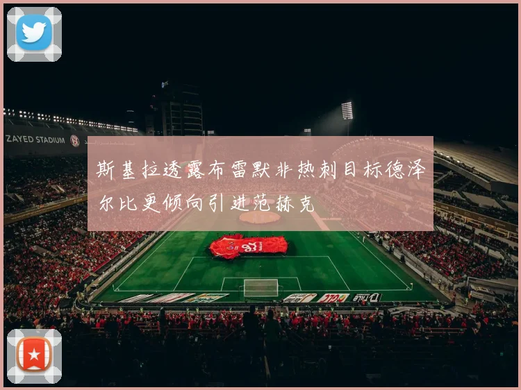 斯基拉透露布雷默非热刺目标德泽尔比更倾向引进范赫克